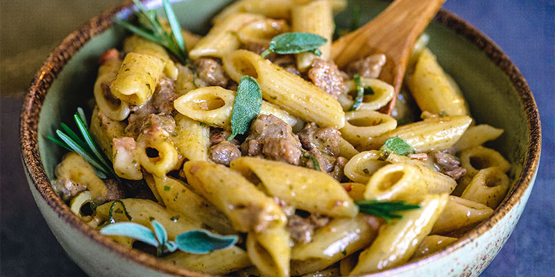 penne-all'anatra-piatti-cotti-a-bassa-temperatura